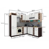 Bucatarie de Colt COSSY NEW DR. 200-230, Wenge / Decor 0164
